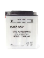 Ultramax Yumicron YB14L-A2, 12v 14Ah Motorcycle Batteries. L(mm) W(mm) H(mm) 134 89 166