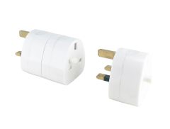 Mains Plug and Socket 2 IN 1, 13 Amp 3 Pin EXTENSION PLUG ADAPTER