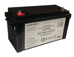 Ultramax 24v 60Ah Lithium Iron Phosphate LiFePO4 Battery side view