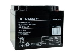 ULTRAMAX NPG50-12 12V 50AH (as 40Ah & 45Ah) EMERGENCY LIGHT LIGHTING GEL BATTERY