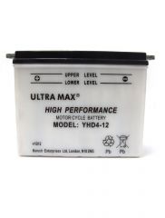 Ultramax YHD-12, 12v 28Ah Motorcycle Batteries. L(mm) W(mm) H(mm) 206 133 165