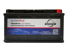 Ultramax Stop Start AGM Car Battery 12V 95Ah Type 019