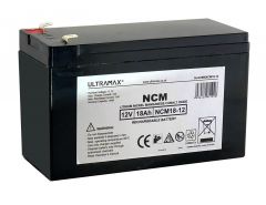 Ultramax 12v 18Ah Lithium Nickel Manganese Cobalt Oxide (LiNiMnCo, NMC, NCM) Battery 
