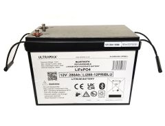 UltraMax 12v 280Ah Prismatic Lithium Iron Phosphate, LiFePO4 Battery with Bluetooth Energy Monitor and Charger