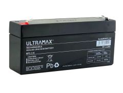 ULTRAMAX NP3.3-6, 6V 3.3AH 20HR (AS 2.8AH & 3AH) SEALED LEAD ACID RECHARGEABLE BATTERY