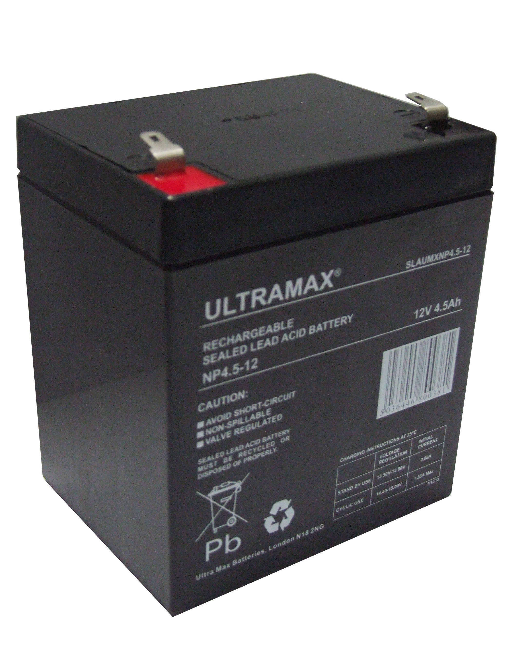Acme RB12V4 12V 4.5Ah Alarm Replacement Ultramax NP4.5-12 Battery