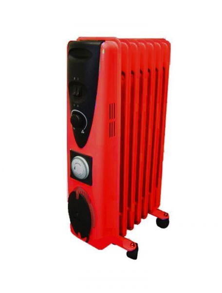 Ultramax 1500W 7 Fin Oil Filled Heater with Adjustable Thermostat and Timer 