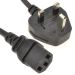 1m IEC C13 Kettle Lead Power Cable 3 Pin UK Plug PC Monitor Cord Black